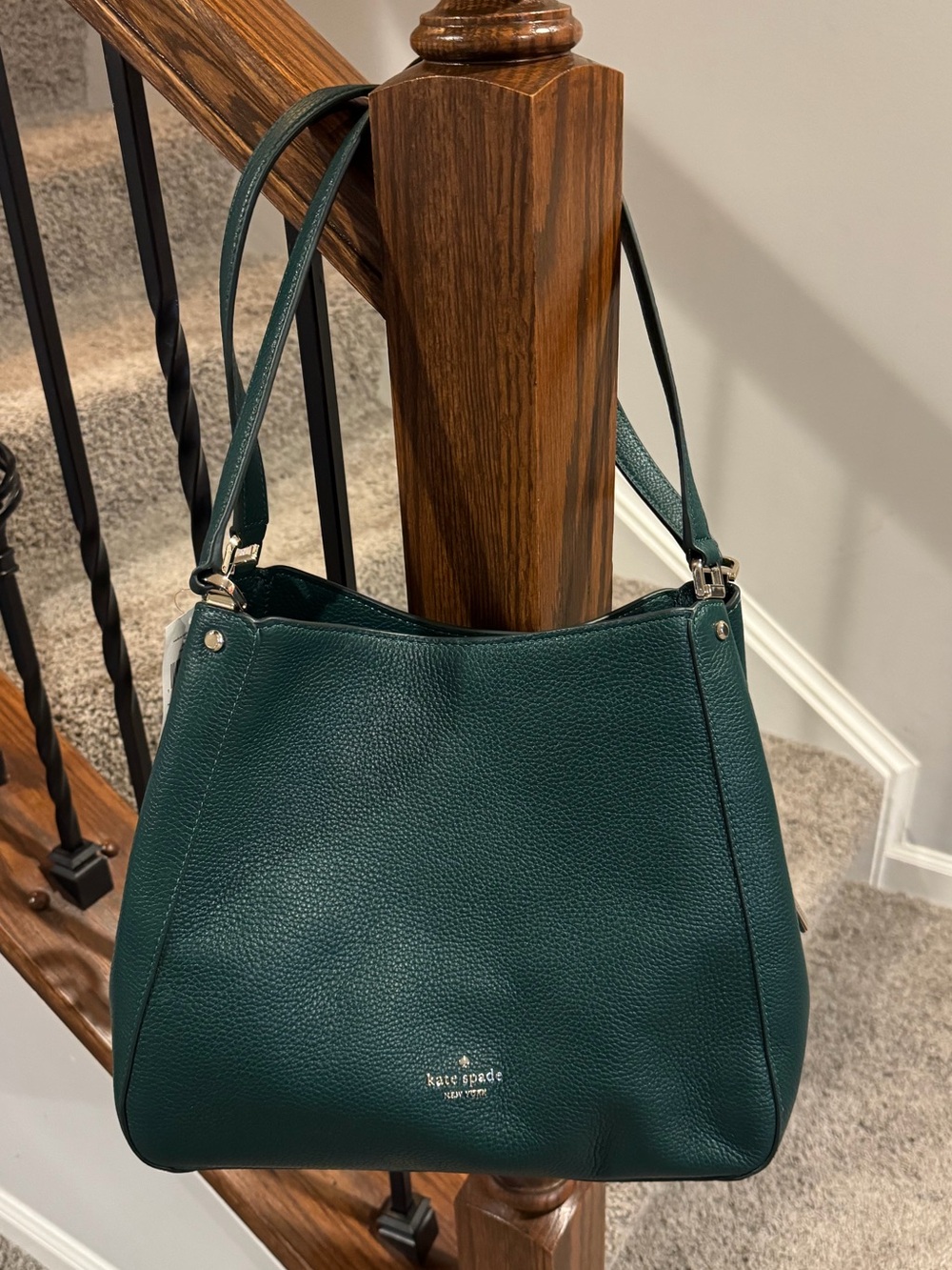 NWT Kate Spade Deep Jade Leila Leather Shoulder Bag purse